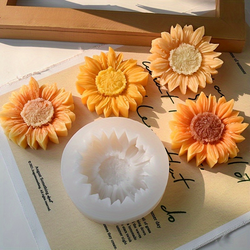 Soap Making Material - Canlı Renkli 3D Ayçiçeği Silikon Kalıp