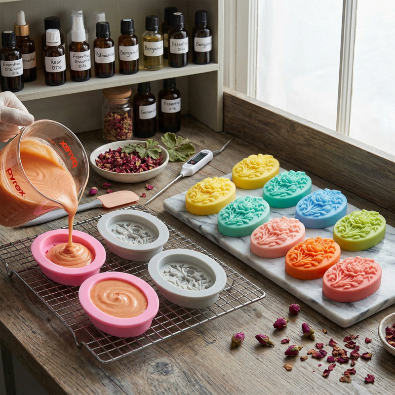 4 Çiçek şekilli silikon kalıp, - Soap Making Material incelemesi ve fiyatı