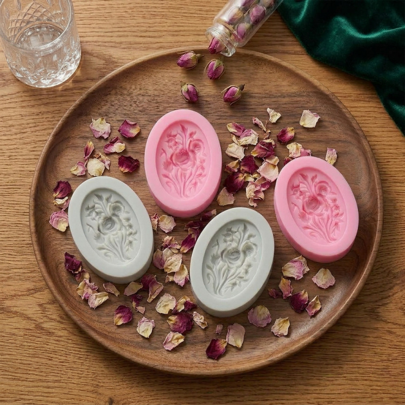 4 Çiçek şekilli silikon kalıp, - Soap Making Material incelemesi ve fiyatı
